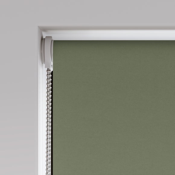 Flora Fire Retardant Blackout Made to Measure Roller Blind Soft Olive