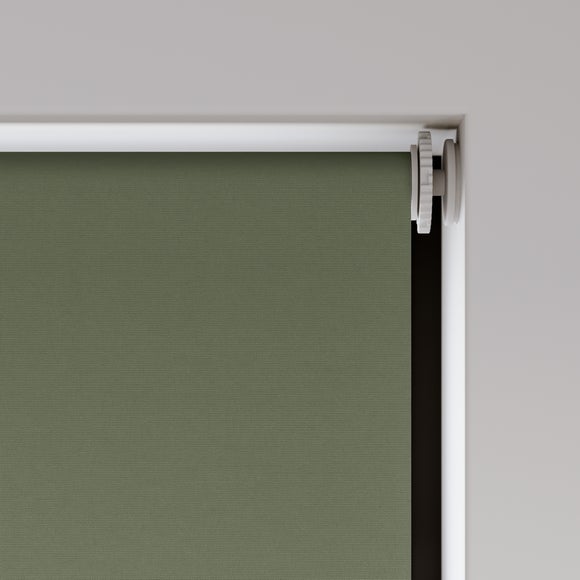 Flora Fire Retardant Blackout Made to Measure Roller Blind Soft Olive