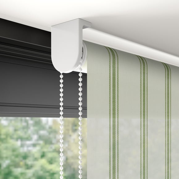 Folkstone Stripe Sheer Fire Retardant Made to Measure Roller Blind Folkstone Stripe Olive
