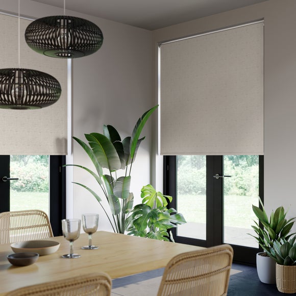 Linen Look Blackout Made to Measure Roller Blind Linen Look Natural