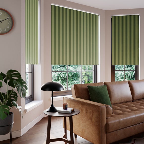 Elements Stripe Daylight Made to Measure Roller Blind Elements Stripe Olive