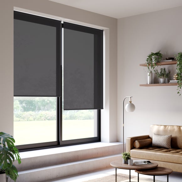 Sheer Made to Measure Roller Blind Black