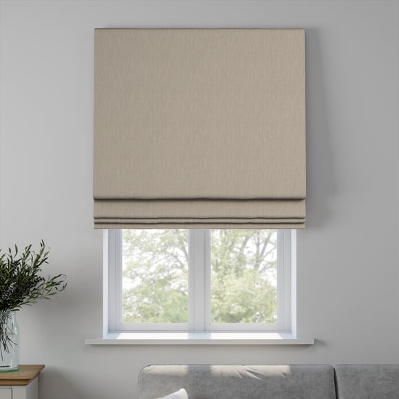 Herringbone Made to Measure Roman Blind Herringbone Feather Grey