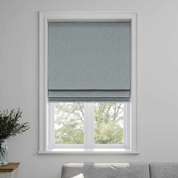 Herringbone Made to Measure Roman Blind Herringbone Lake Blue