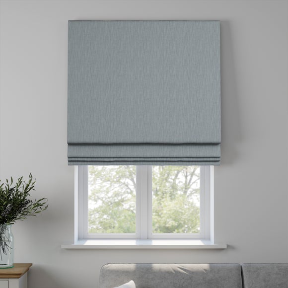 Herringbone Made to Measure Roman Blind Herringbone Lake Blue