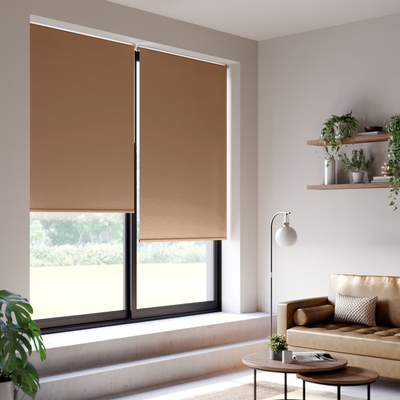 ColourLux Blackout Made to Measure Roller Blind Soft Butterscotch