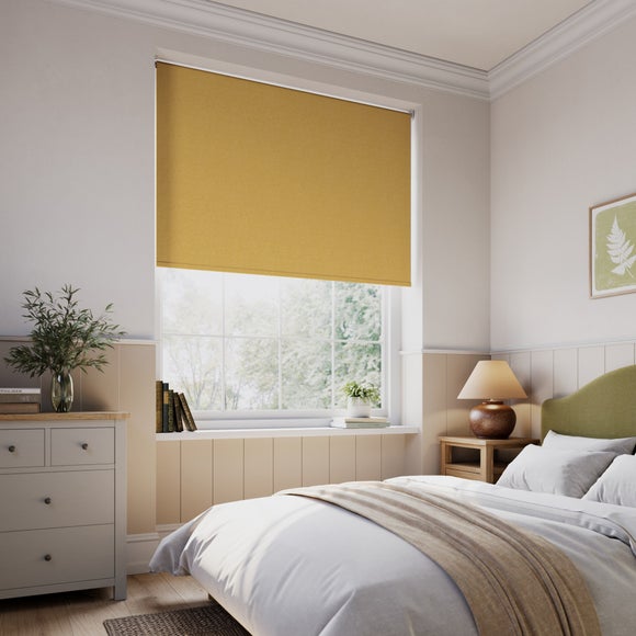Whitwick Fire Retardant Blackout Made to Measure Roller Blind Ochre