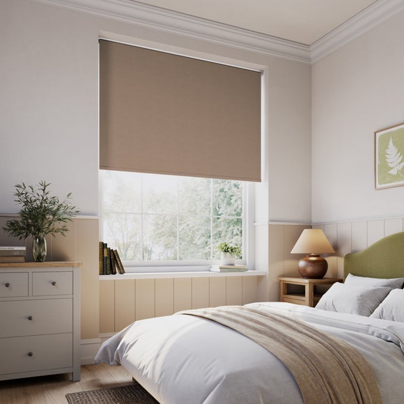 Flax Blackout Made to Measure Roller Blind Mocha