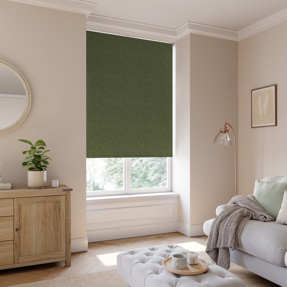 Crush Velour Blackout Made to Measure Roller Blind Olive