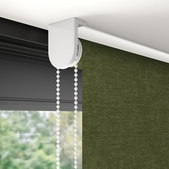 Crush Velour Blackout Made to Measure Roller Blind Olive