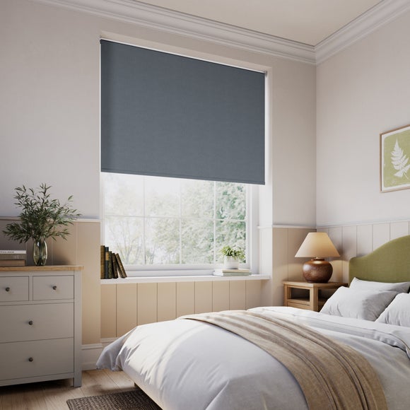 Flax Blackout Made to Measure Roller Blind Ink Blue