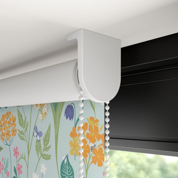 Plantopia Fire Retardant Blackout Made to Measure Roller Blind Blue