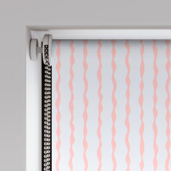 Nouri Wiggle Stripe Blackout Made to Measure Roller Blind Pink
