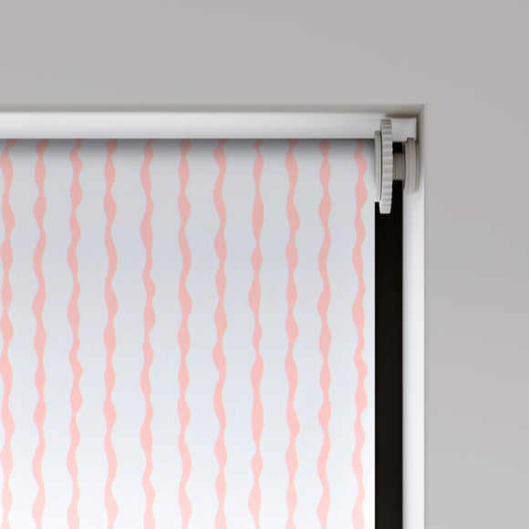 Nouri Wiggle Stripe Blackout Made to Measure Roller Blind Pink