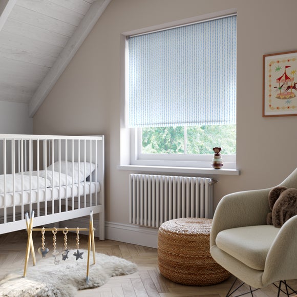 Nouri Wiggle Stripe Blackout Made to Measure Roller Blind Blue