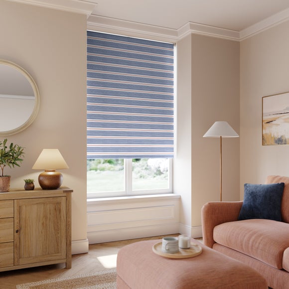 Holton Stripe Blackout Made to Measure Roller Blind Blue