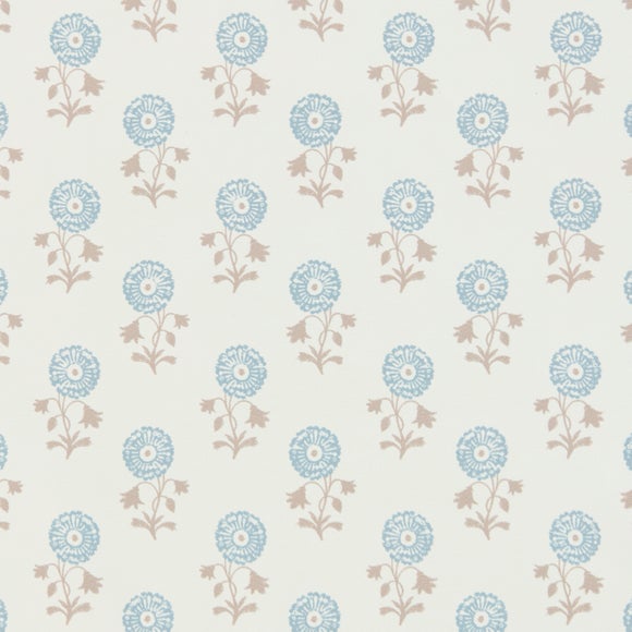 Lizzy Tile Fire Retardant Blackout Made to Measure Roller Blind Blue Natural