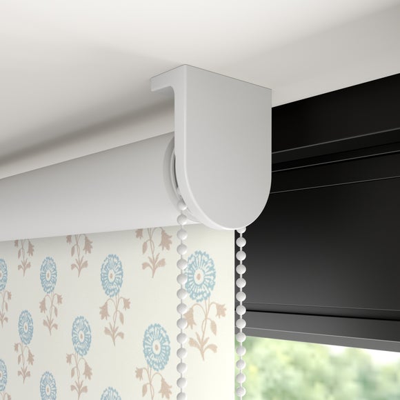 Lizzy Tile Fire Retardant Blackout Made to Measure Roller Blind Blue Natural