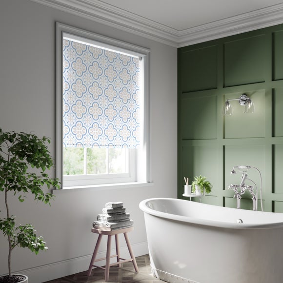 Remy Fire Retardant Blackout Made to Measure Roller Blind Blue