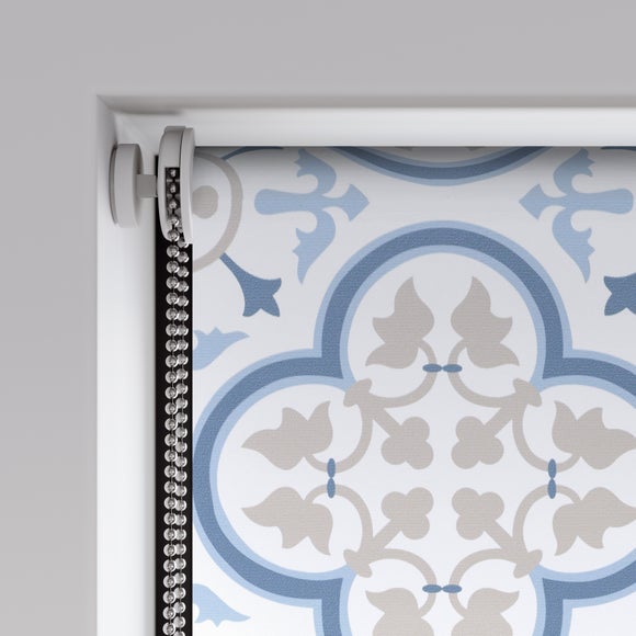Remy Fire Retardant Blackout Made to Measure Roller Blind Blue