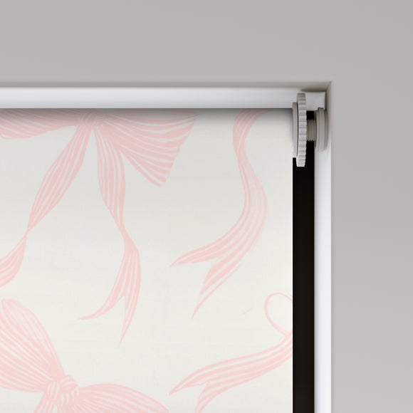 Bows Blackout Made to Measure Roller Blind Pink