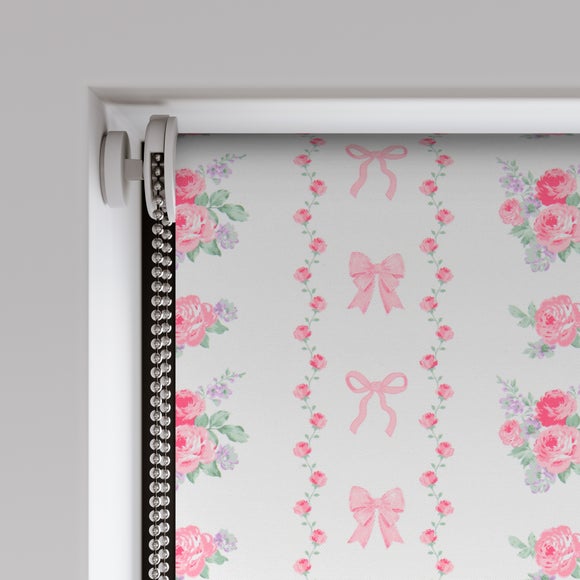 Vintage Floral Blackout Made to Measure Roller Blind Pink