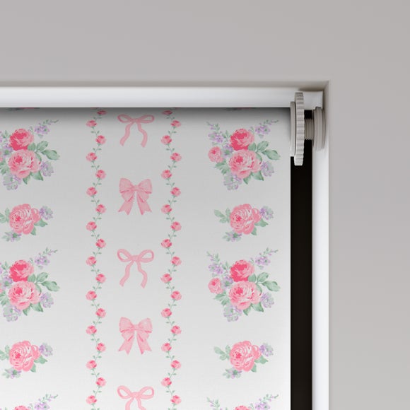 Vintage Floral Blackout Made to Measure Roller Blind Pink