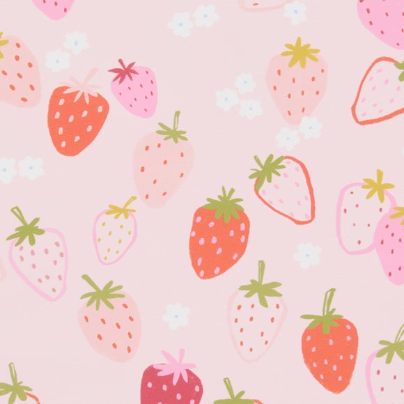 Strawberries Blackout Made to Measure Roller Blind Pink