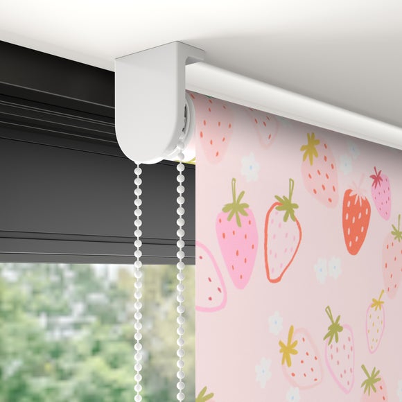 Strawberries Blackout Made to Measure Roller Blind Pink