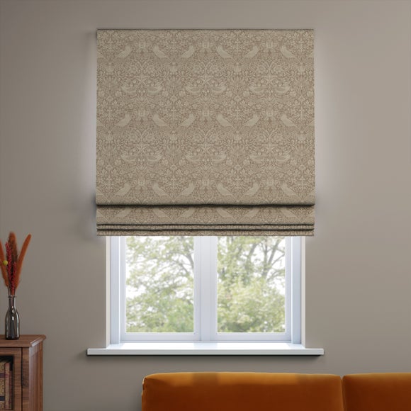 William Morris At Home Strawberry Thief Woven Made to Measure Roman Blind Strawberry Thief Woven Slate