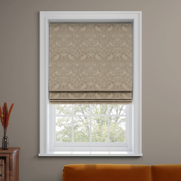 William Morris At Home Strawberry Thief Woven Made to Measure Roman Blind Strawberry Thief Woven Slate