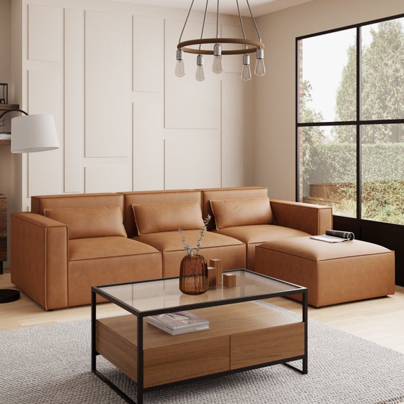 Faux leather deals chaise sectional