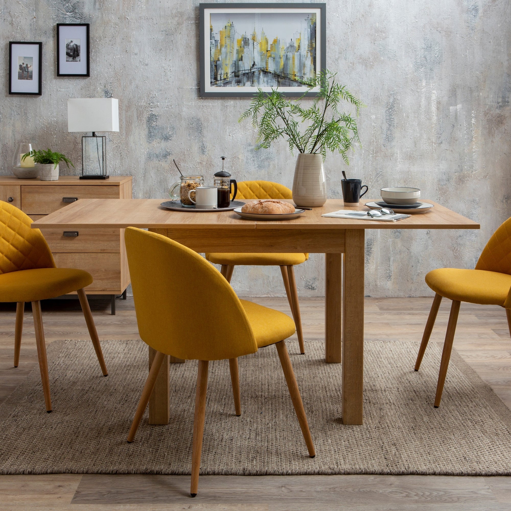 yellow dining chairs