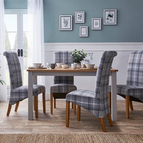 Bromley Rectangular Dining Table with 4 Chester Chairs, Grey