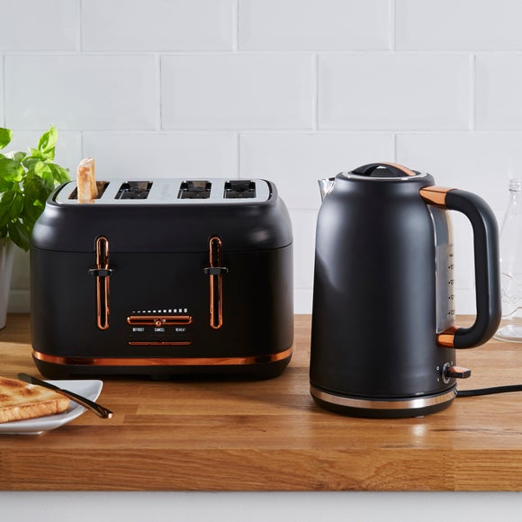 matt black kettle and toaster set