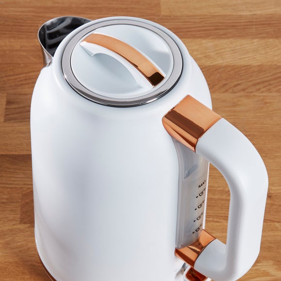 copper and white kettle