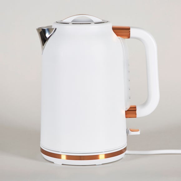 copper and white kettle