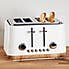 Contemporary White Kettle and Toaster Set White