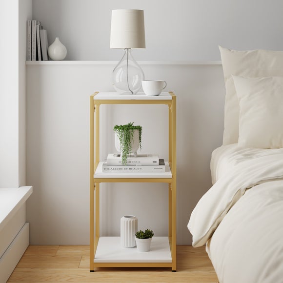 Small gold shelving deals unit