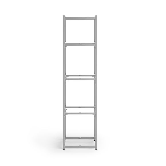 Modular Silver & White 5 Shelf Tall Shelving Unit Dunelm