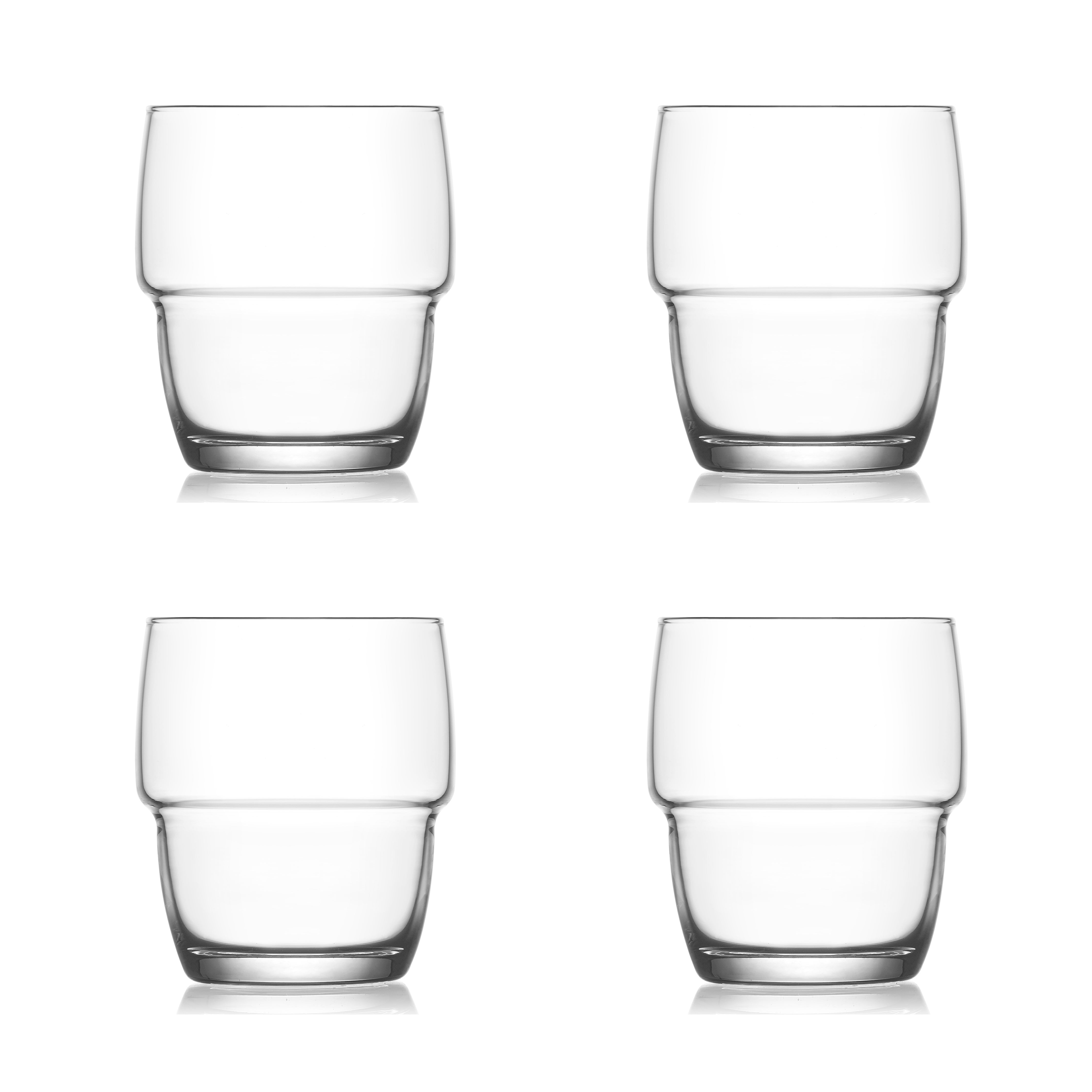 Set Of 4 Stacking Tumbler Glasses Clear