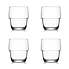 Set of 4 Stacking Clear Tumbler Glasses Clear
