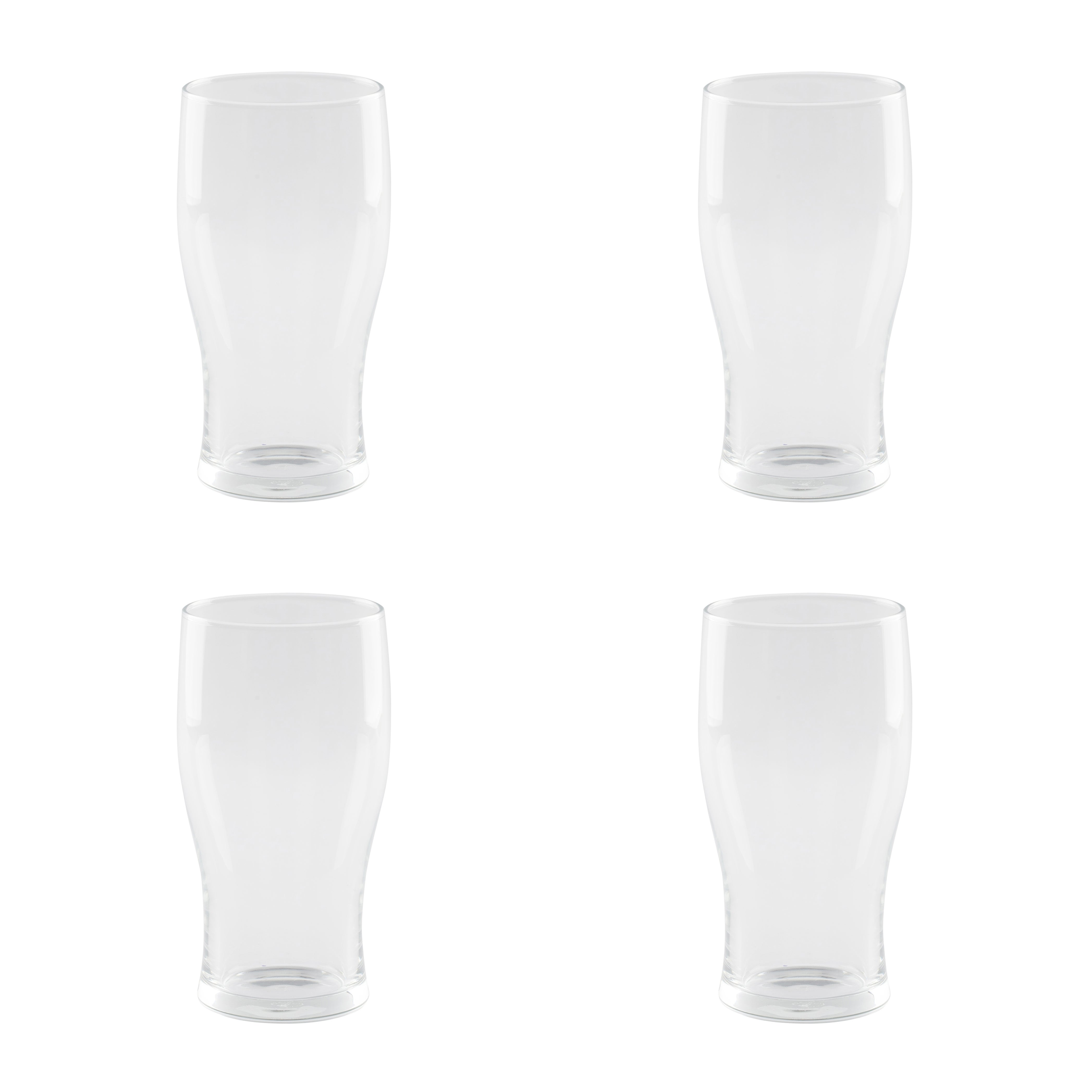 Set Of 4 Essentials Beer Glasses Clear