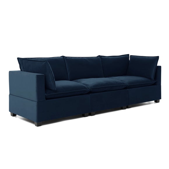 Moda 3 Seater Modular Sofa, Navy Velvet | Dunelm