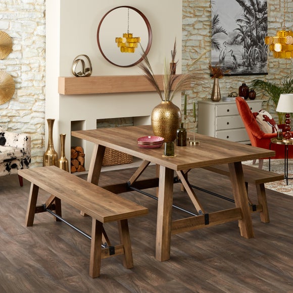 Dunelm dining table and bench new arrivals