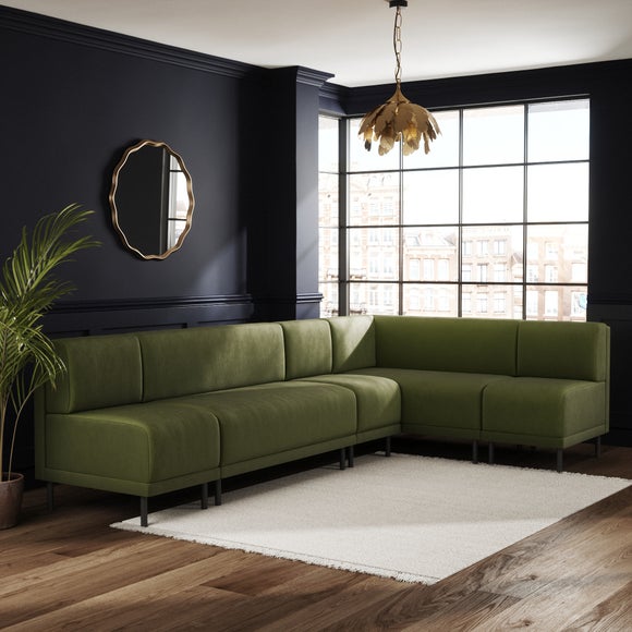 Click to view product details and reviews for Mae Matte Plush Velvet Right Hand Dining Bench Olive Bundle.