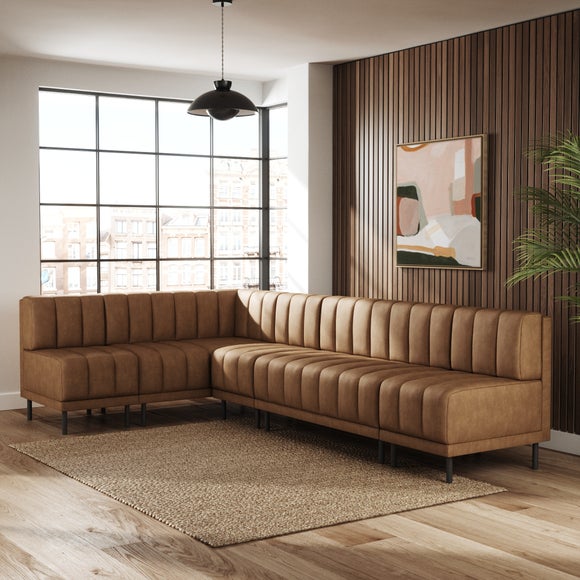Amali Faux Leather Right Hand Dining Bench Bundle