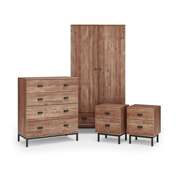 Fulton 2 Drawer Bedside Tables & 4 Drawer Chest & 2 Door Wardrobe Bundle