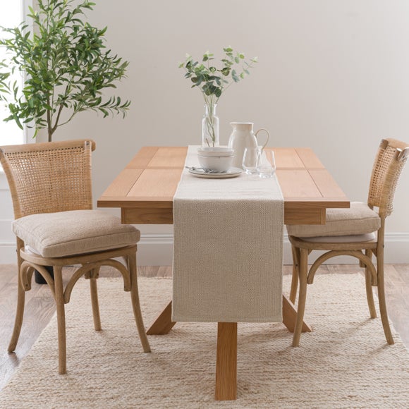 Xavi 6-8 Seater Extending Dining Table with 6 Florine Natural Dining Chairs