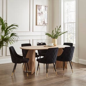 Ariana Set Of 4 Black Dining Chairs Velvet